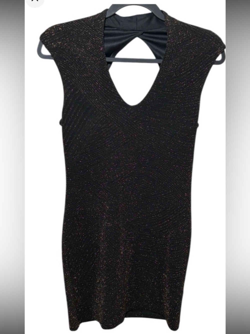 Vintage Le Château Made in Canada Metallic Cutout Bodycon Dress Size S Black - Picture 4 of 8